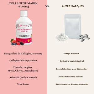 Collagène marin liquide 10 000 mg : Peau, Cheveux & Articulations Vitamoon_fr