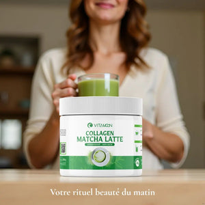 Collagène matcha latte : Peau Éclatante, Concentration & Antioxydants Vitamoon