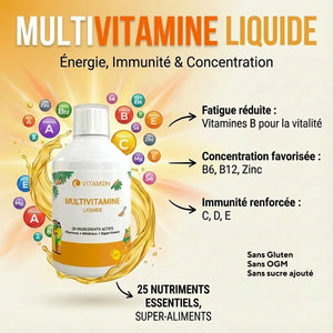 Multivitamine Liquide : Énergie, Immunité & Concentration Vitamoon_fr