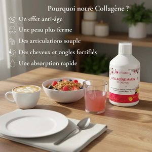 Collagène Marin Liquide 10 000 mg : Peau, Cheveux & Articulations - Offre Facebook Vitamoon