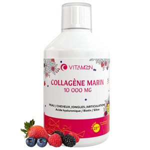 Vitamoon Collagène Marin 10 000 mg liquide avec biotine et acide hyaluronique pour peau, cheveux et articulations